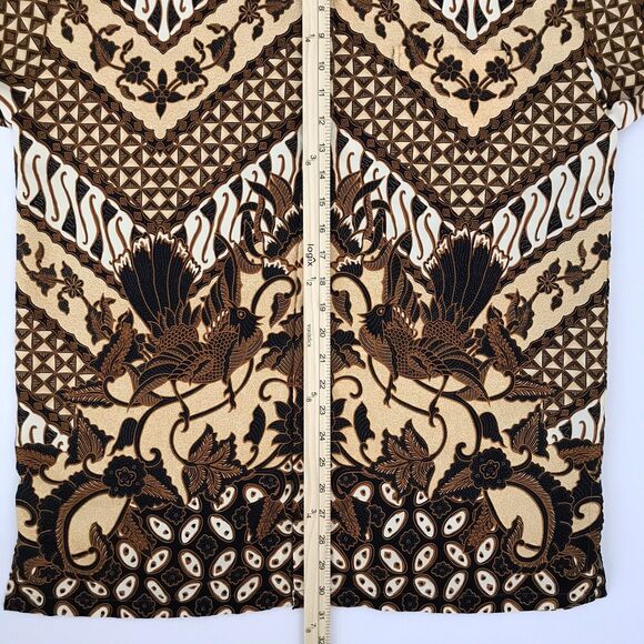 Batik Halus Long Sleeve Button Up Shirt Indra Hadi Men's XL Lined Solo Indonesia - Picture 14 of 14